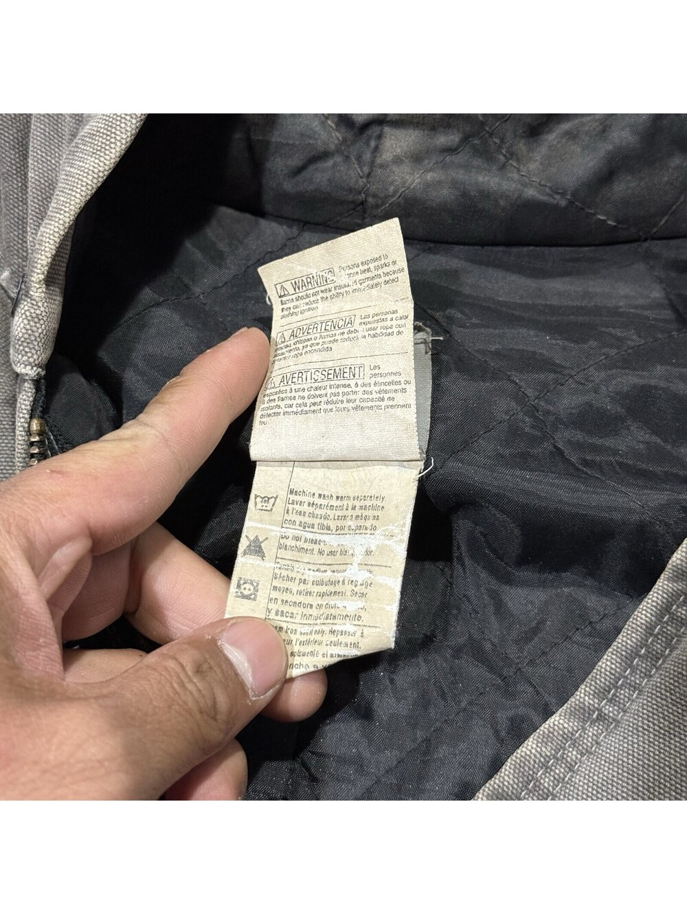 Vintage 90s Carhartt J06 CMT Quilted Flannel Lined Duck Active Jacket Size 2XL - Picture 4 of 9